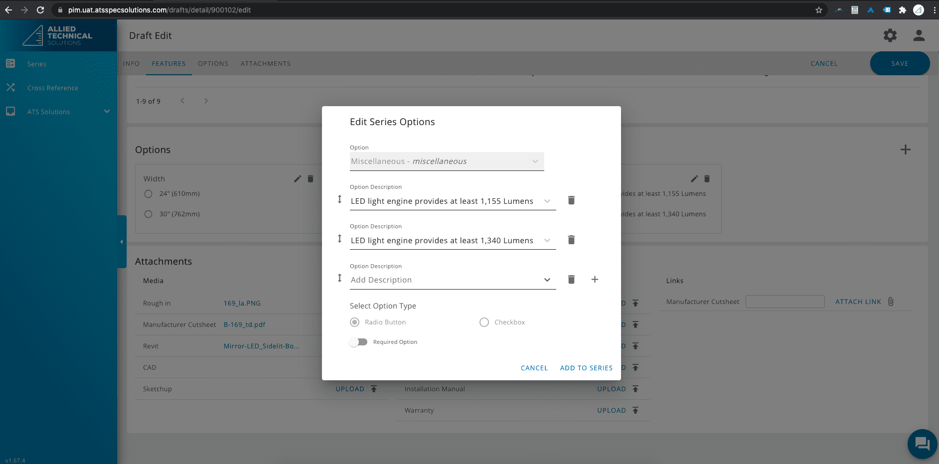 Options Configuration